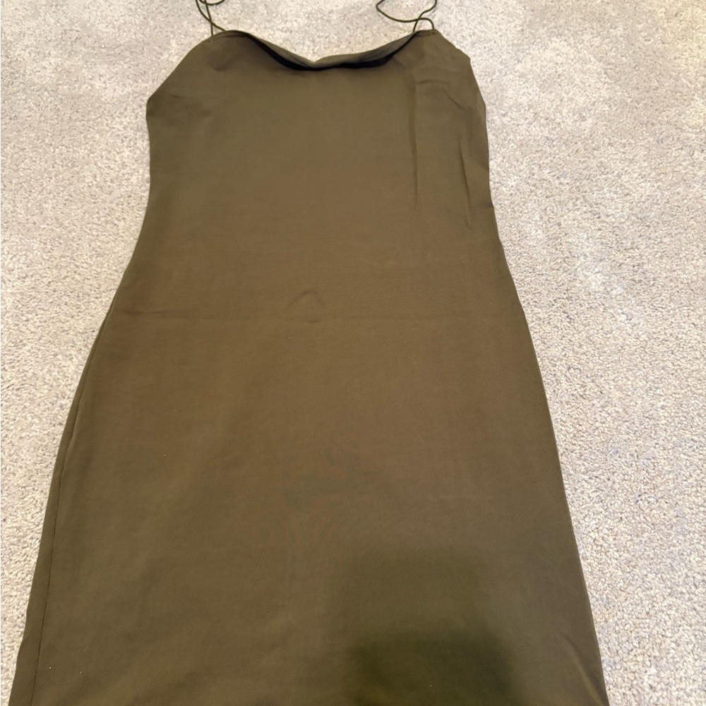 Elegant Olive Green Slip Dress
